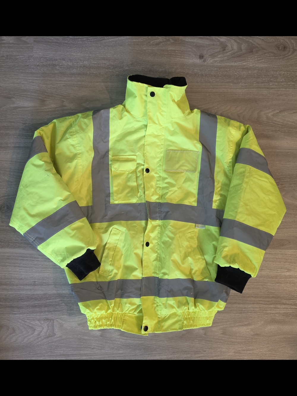 High-Visibility Safety Jacket - Neon Yellow with Reflective Stripes